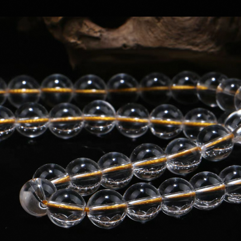 Top 108  Mala Beads Himalayan Clear Crystal Healing Necklace