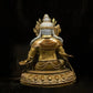 Tibetan Antique Gilded Yellow Jambhala Statue from Shalu Monastery