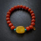 Natural South Red Agate with Amber Bracelet for Harmony Blessings