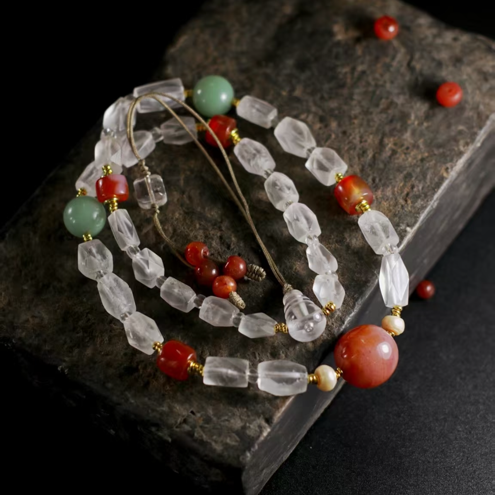 Himalayan Crystal Necklace-Gem Healing Necklace 6-15mm