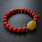 Natural South Red Agate with Amber Bracelet for Harmony Blessings