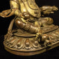 Tibetan Antique Gilded Yellow Jambhala Statue from Shalu Monastery