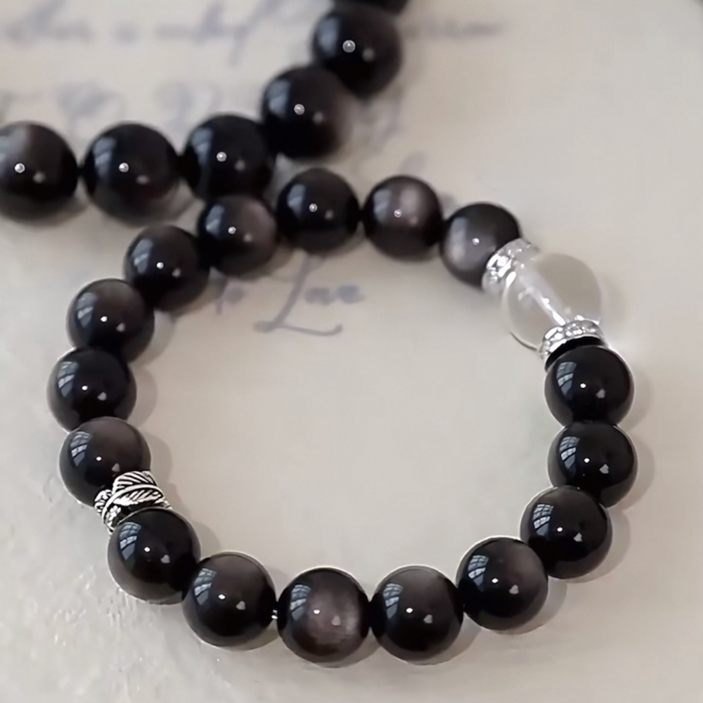 Natural Obsidian Bracelet-Resist Evil and Balance Energy