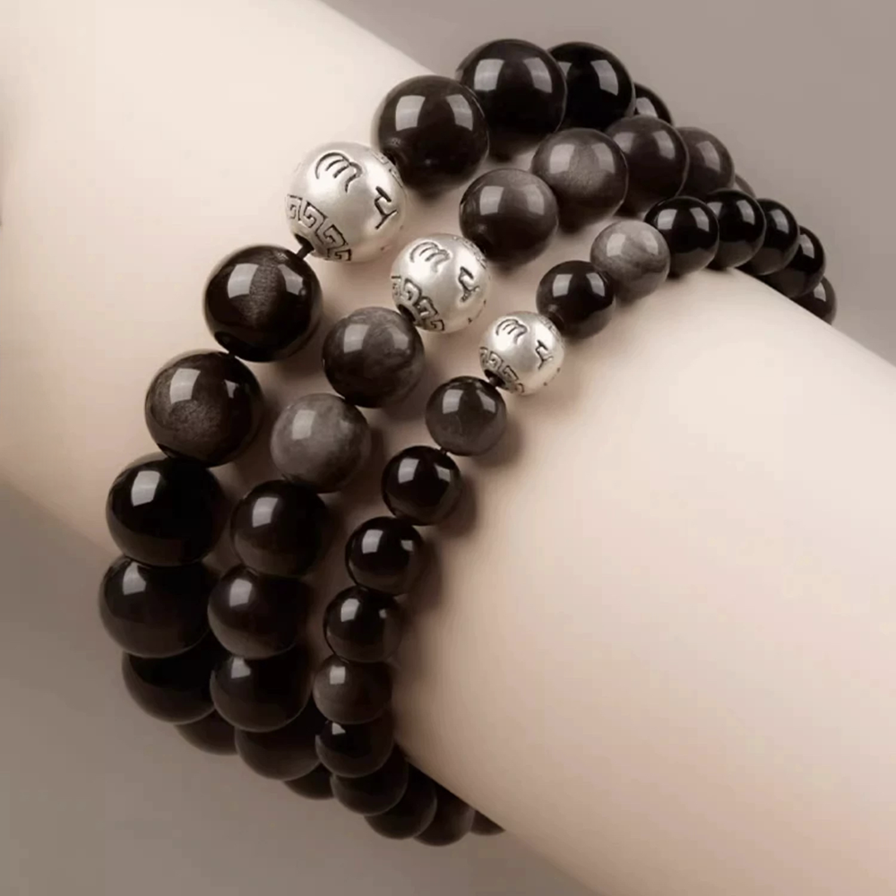 Soul Shield Om Obsidian Bracelet Harmonize Energy Embrace Inner Peace
