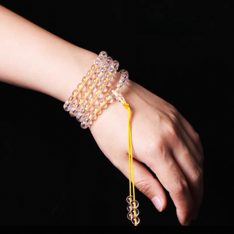 Top 108  Mala Beads Himalayan Clear Crystal Healing Necklace