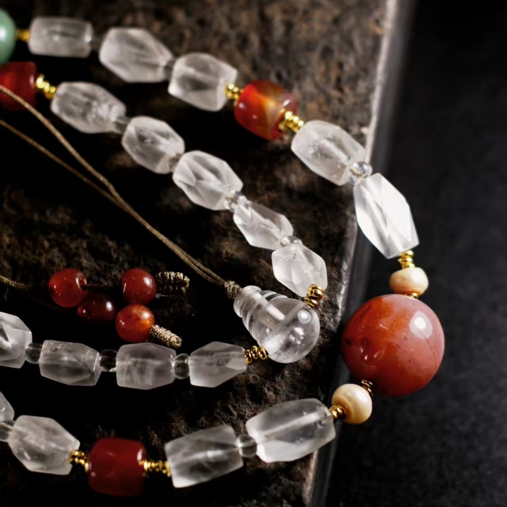 Himalayan Crystal Necklace-Gem Healing Necklace 6-15mm