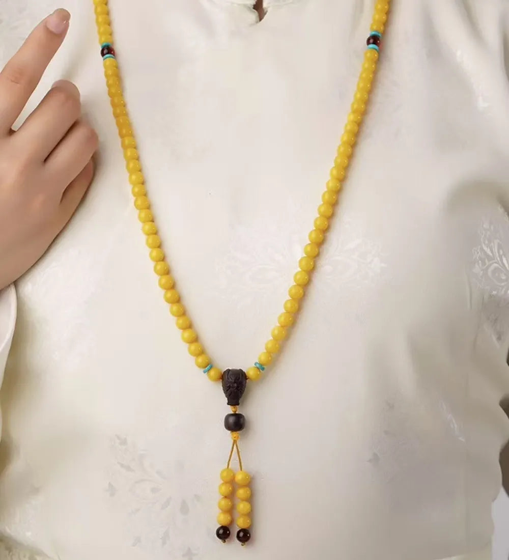 108 Natural Amber Beads Daily Fortune Bracelet