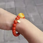 Natural South Red Agate with Amber Bracelet for Harmony Blessings