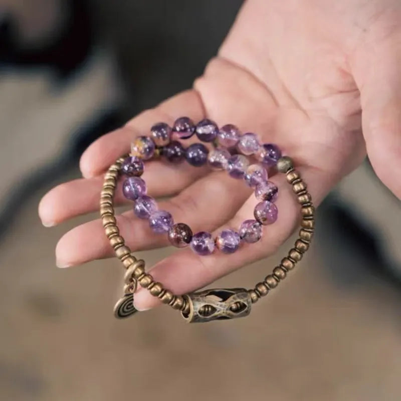 Spiritual Harmony Amethyst Ghost Bracelet with Copper