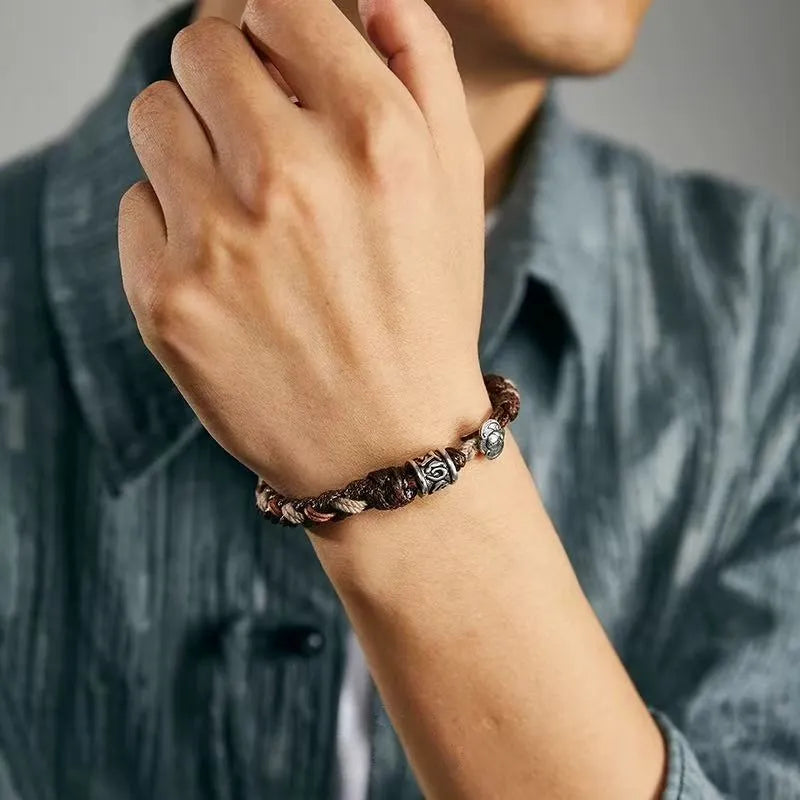 Tibetan Fortune Handcrafted Weave Silver Bracelet