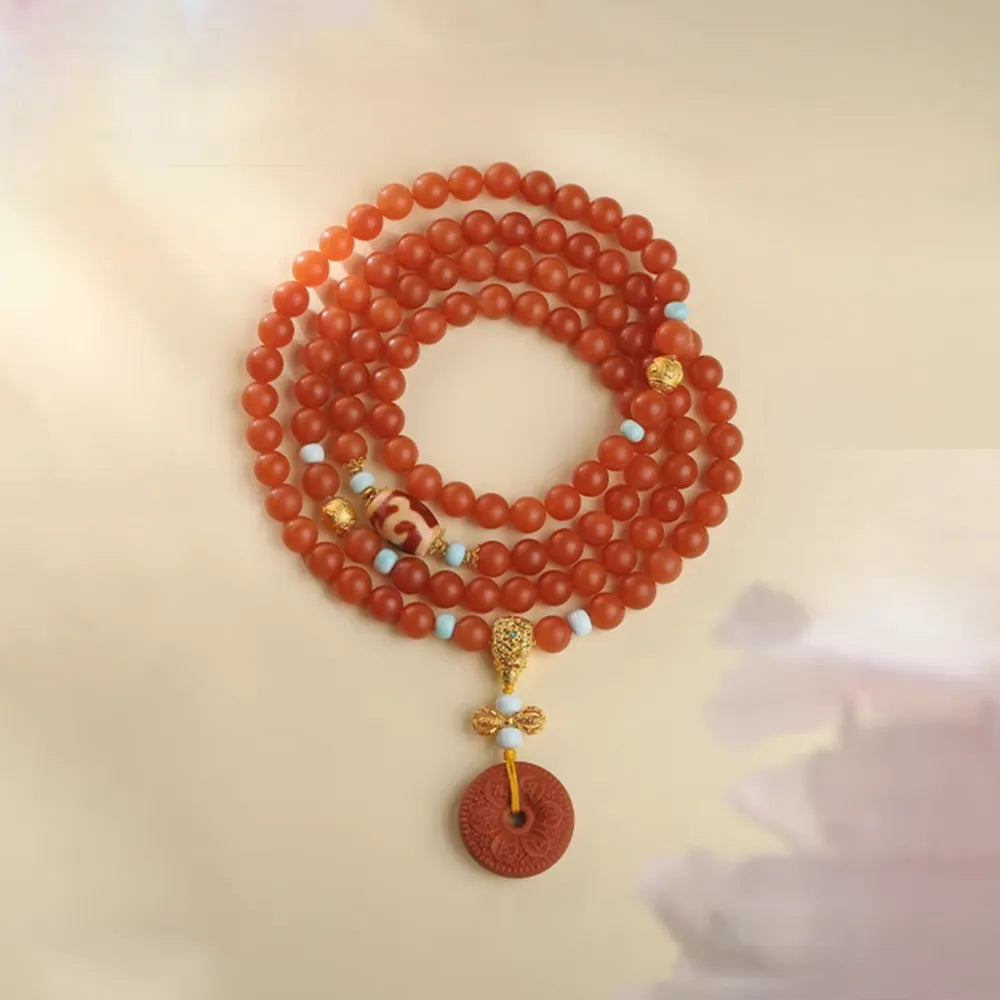 Daily Luck Bracelet 108 Natural Nanhuang Agate Beads