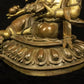 Tibetan Antique Gilded Yellow Jambhala Statue from Shalu Monastery
