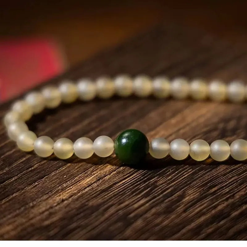 Guardian Natural Horn Bone Blessing 108 Mala Beads Necklace