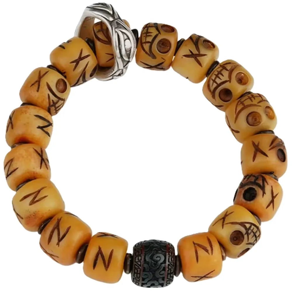 Prosperity Dzi Yak Bone Bracelet