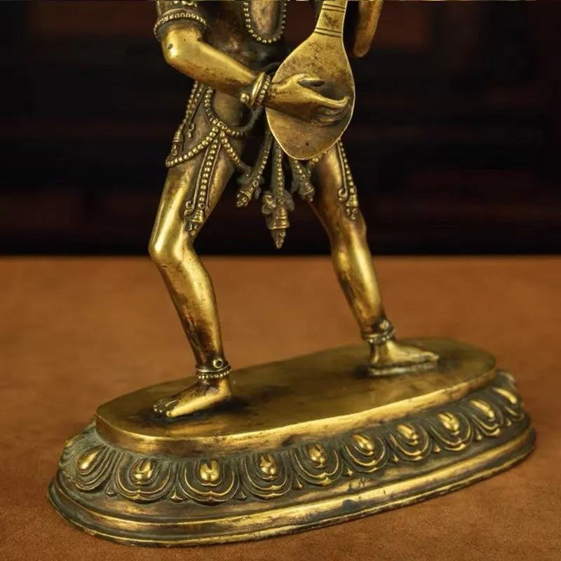 Protective and Wisdom Energy Copper Saraswati Buddha Statue