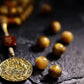 Tibetan Wealth Tiger Eye and Amber Pendant Necklace